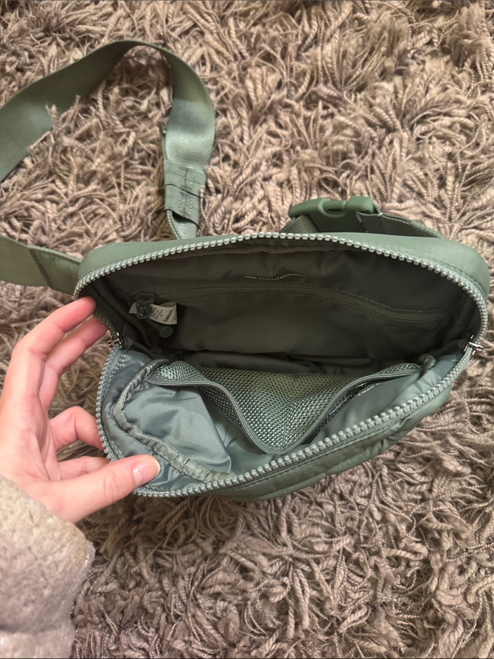 LIKE NEW |  Lululemon | Quilted Sage Green Belt Bag - Picture 7 of 9